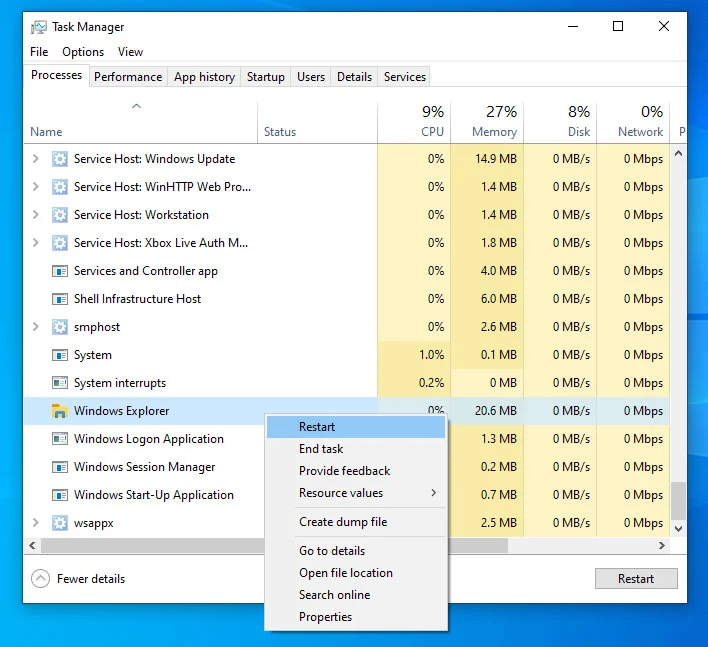 Win10系統(tǒng)怎么重新啟動Explorer.exe(Windows資源管理器)？