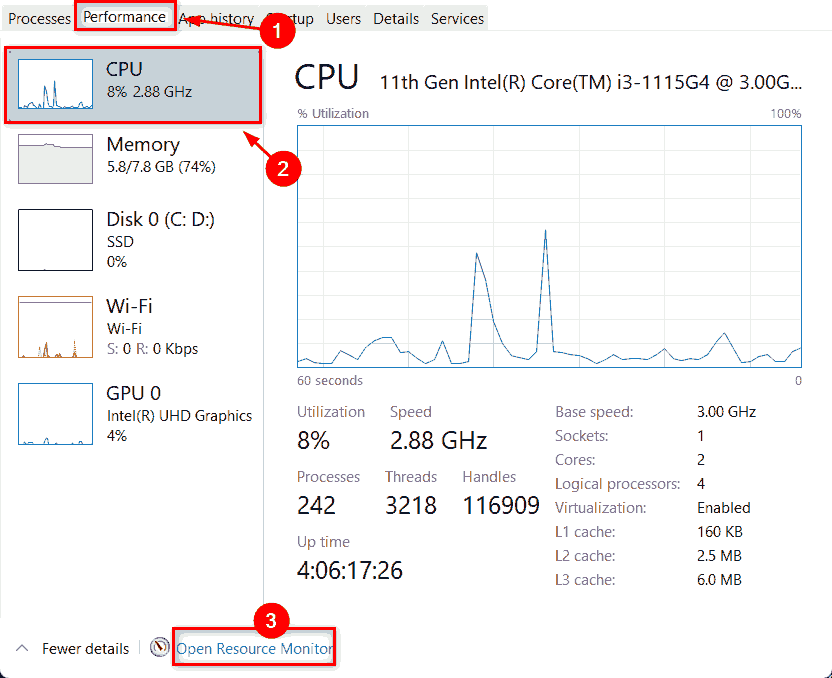 怎么檢查Win11中哪些進程占用更多CPU？