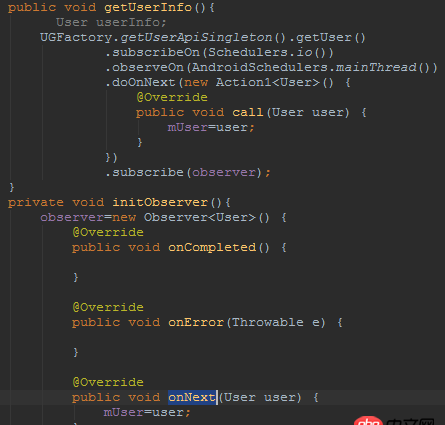 android - RxJava 在onNext(User user) 可以把user賦值給外部成員變量mUser嗎？