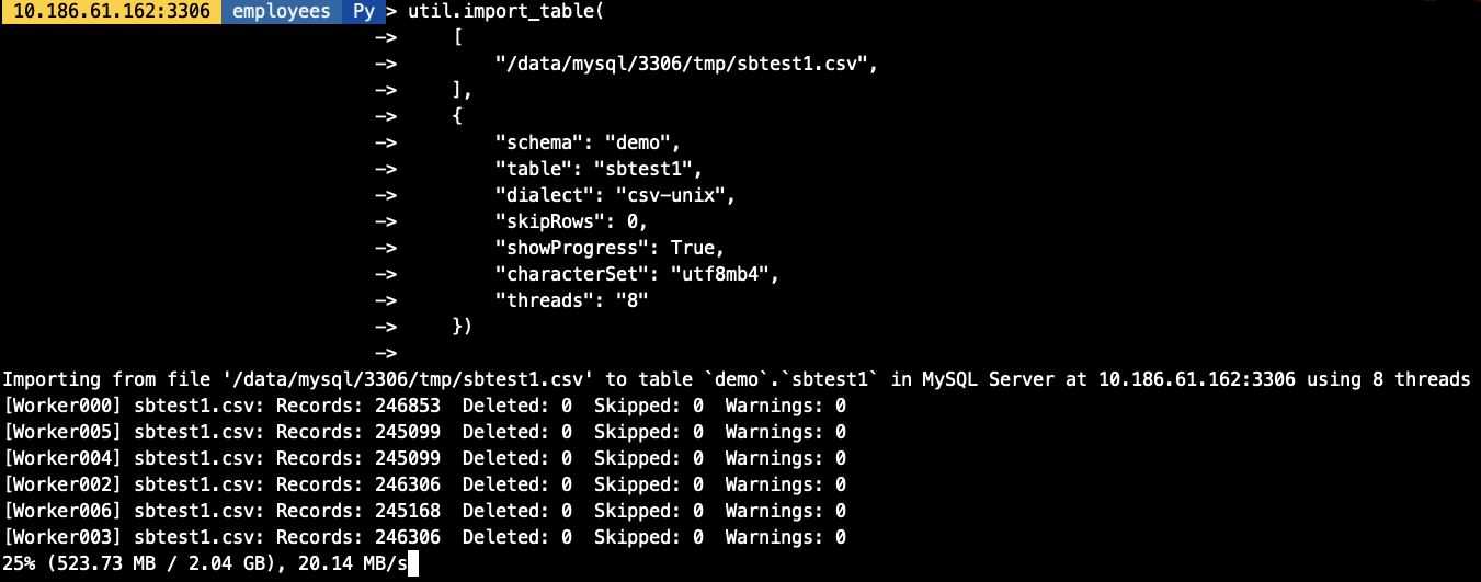MySQL Shell import_table數(shù)據(jù)導(dǎo)入的實(shí)現(xiàn)